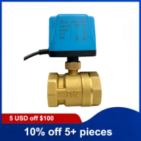 1-1/2'' Two Way Brass Motorized Ball Valve Normally Open Two Wire Control Electric Ball Valve