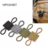 10Pcs/Set Tactical Molle System Backpack Elastic Binding Buckle Carabiner Clip Bags Clasp Cord Fix Gear Elastic Strap