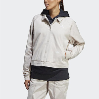 Adidas Bluv Q1 B Tt [IC5713] 女 長袖襯衫 運動 休閒 排扣 寬鬆 舒適 穿搭 亞洲版 米白