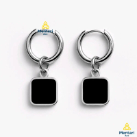 Anting titanium bulat Enamel