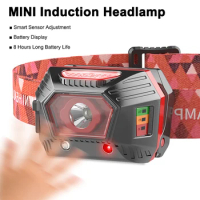 XPE LED Gesture Sensor Headlamp USB Rechargeable 18650 Battery Ultra Bright Flashlight Outdoor Fishing Camping Waterproof Torch