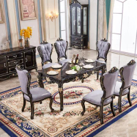 Home Dining Room Furniture Rectangle Dining Table Set Luxury Marble Table Top Rectangle Dining Table