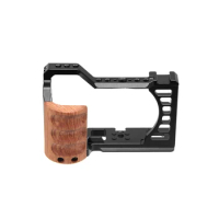 Stabilizer Rig for Sony Alpha 7C / ILCE-7C / A7C PULUZ Wood Handle Metal Camera Cage Stabilizer Rig