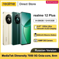 realme 12 Plus 5G Mobile Phones NFC 6.67" 120Hz OLED Display MediaTek Dimensity 7050 5G Processor 50MP Sony LYT-600 OIS Camera