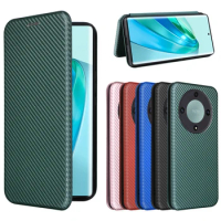 For Honor X9A Case Carbon Fiber Flip Leather Case For Huawei HonorX9A X9 A X9A Business Magnetic Wallet Card Slot Slim Cover