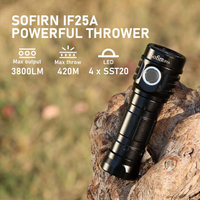 Sofirn if25a ไฟฉายแบบชาร์จไฟได้ MAX 3800 LM ไฟฉาย high Lumens พร้อม4X sst20 6500K LED anduril UI 2 ส