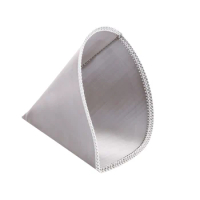 Reusable Pour over Coffee Filter Mesh Paperless Coffee Filter Stainless Steel Cone Filter 3 To 4 Cup Coffee Drip Filter
