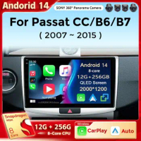 Android 14 Multimedia Player For Volkswagen VW Passat B6 B7 CC 2007-2015 Carplay Radio Android Auto Car Radio GPS DSP 48EQ 2din