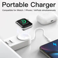 Wireless Charger for Apple Watch Portable Magnetic for Apple iWatch Series 5 4 3 2 1 iPhone XS XR 7 8 11 Plus USB cable Airpods