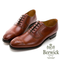 GEORGE 喬治皮鞋 Berwick 西班牙進口-固特異工藝徽章雕花鞍部牛津鞋 -棕 835025KM-24
