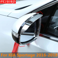 ABS Rear view Mirror Rain Eyelid Eyebrow Protector Frame Cover Stickers Trim 2 PCS/SET For KIA Sportage 2016 2017 2018