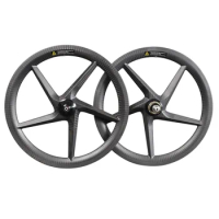 Ican Newest 5 Spokes Tri-Spoke 16inch 349 Carbon Wheelset With 3K Twill Matte 10/11S For Folding Bike