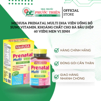 MediUSA Prenatal Multi DHA viên uống bổ sung vitamin, khoáng chất cho bà bầu (hộp 60 viên) Men Vi Si
