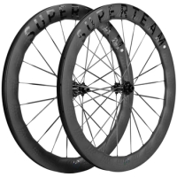 SUPERTEAM UCI Carbon Spoke Road Disc Brake Wheelset Tubeless Road Carbon Wheels for Shimano HG or Sram XDR 12speeds