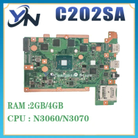 C202SA Laptop Motherboard For ASUS C202S C202 N3050 N3060 2G Or 4G RAM 16G 32G SSD Mainboard 100% Test OK