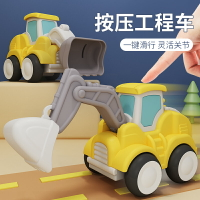 玩具車 模型車 迴彈小汽車 兒童玩具 禮物 兒童按壓小汽車挖掘機挖土機工程車套裝慣性回力車男孩3-6歲玩具 5 全館免運