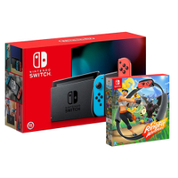 NS Switch 電力加強版 主機+健身環大冒險 同捆組 台灣公司貨 電量加強 紅藍主機 灰黑主機【全新現貨】