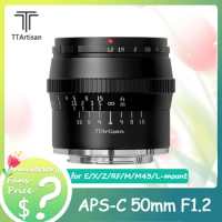 TTArtisan APS-C 50mm F1.2 Portrait Lens for Sony A6000 A6500 A7 A9 Fuji X-T4 Canon M5 Nikon Z5