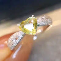 LR2024 Fine Jewelry Pure 18 K Yellow Gold Yellow Sapphire Gemstones 1.22ct Female's Wedding Diamonds Fine Rings