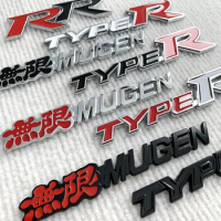 3D Metal Car Front Grille Emblem Type R Logo Decal For Honda CIVIC FD2 FD FA 5 Mugen TypeR Racing Car Styling Accessories