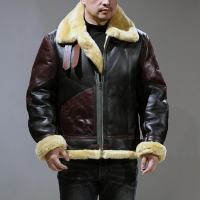 【巴黎精品】現貨+預購 真皮皮衣牛皮夾克(B3飛行服皮毛一體男外套p1ay76)