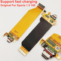 Original USB Charging Flex Cable For Sony Xperia XZ3 1 5 10 II USB Charger Port Board Dock Connector With All Functions