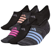 【Adidas】2024女時尚美國進口厚襪黑炭色隱形襪混搭6入組【預購】
