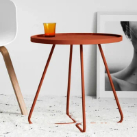 Creative Minimalist Iron Sofa Side Tables Light Luxury Round Tea Tables Mini Coffee Tables for Living Room Furniture