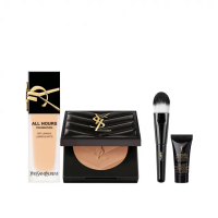 【YSL】官方直營 恆久完美持妝底妝組(午夜粉底25ml+蜜粉餅8.5g)