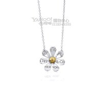 Tiffany&amp;Co.小雛菊鑲18K黃金+925純銀項鍊
