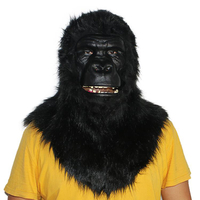 萬聖節 大猩猩可張嘴頭套面具化妝舞會搞笑動物頭飾萬圣節日派對惡搞道具