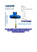 Electric Wire Rope Hoist 5 Ton X 12 Meter | Electric Chain Hoist | Katrol Listrik merek TYRONE | Gra