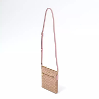 COACH Tas COACH GHW MONOGRAM BEIGE BROWN PINK ZIP SLING BAG 100% ORIGINAL