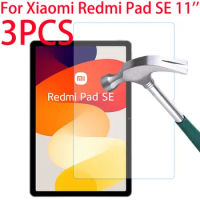3 Packs Tempered Glass For Xiaomi Redmi Pad SE 11 inch 2023 Screen Protector Tablet Protective Film For Redmi Pad SE 11''
