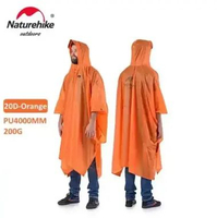 JAS HUJAN PONCO BAHAN 20D NATUREHIKE NH17D003-M -JAS HUJAN ULTRALIGHT ORANGE 20D