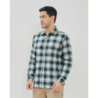 KENT&CREW Kemeja Pria Lengan Panjang Motif Kotak Hijau Pria - C-EABA03-T5 L