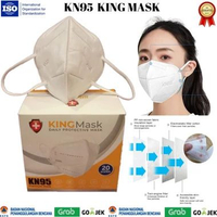 MASKER KN95 KING MASK 1 BOX 20PCS SUDAH IZIN KEMENKES kingmask PUTIH,Per 4 pcs