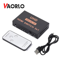 4K x 2K 3D HDMI-Compatible Switch 3 X 1 Converter With Remote Control Power Supply Cable For HDMI-Compatible Video Transmission