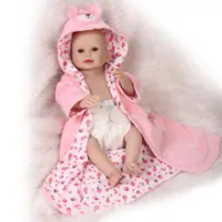 50 Cm Full Body Silikon Reborn Boneka Bayi Mainan Realistis Yang Baru Lahir Bayi Boneka dengan Anting-Anting Gadis Brinquedos Mandi Mainan