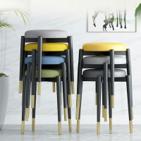 圓凳椅 輕奢圓凳小凳子家用網紅懶人塑料矮凳可摞疊北歐板凳客廳餐桌椅子『XY14235』