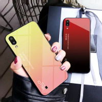 For Samsung Galaxy M10 M20 Case Gradient Tempered Glass Back Cover Case For Samsung Galaxy M 20 M10 Glass Shell Protector