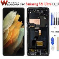 New Display For Samsung Galaxy S21 Ultra 5G LCD OLED Touch Screen Digitizer Replacement Assembly Parts For Samsung S21 Ultra LCD