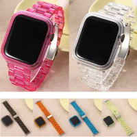 Clear TPU Band Cover Set For Apple Watch Series 6 5 4 3 2 Strap Protect Case For iWatch 38mm 40mm 42mm 44mm Watchbands