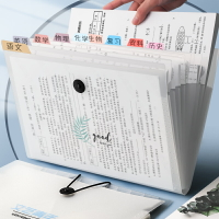 收納文件夾 資料袋 a4文件夾多層學生用透明插頁可愛韓國試卷整理神器學生高中書夾子分類試卷夾卷子孕檢產檢資料冊收納袋風琴包『cyd5094』