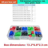 68 Cái Đầu Nối Vít PCB KF301 5.0mm Pitch 2P 3P Màu Khối