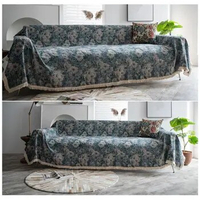 Universal Sofa Cover L Shape Couch Slipcover Exquisite Pattern Soft Vintage Farmhouse Furniture Protector Sofa Cover Home Decor