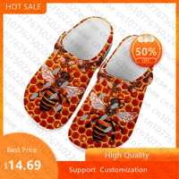 Bee Honeybee Home Clogs Custom Water Shoes Mens Womens Teenager Popularity Sandals Garden Breathable Beach Hole Slippers White