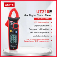UNI-T UT210E UT210D Digital Clamp Meter DC AC Voltage AC Current Meter Auto Range Multimeter Resistance Diode test LCD