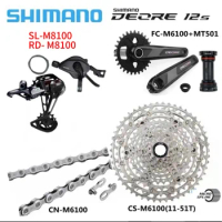 SHIMANO DEORE M6100 12speed Groupset with Shifter Rear Chain FC-M6100 CRANKSET Bottom Bracket and 11-51T Cassette Sprocket