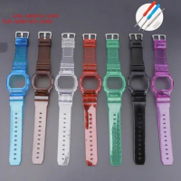 Transparent Resin Sport Strap Bezel for Casio G-SHOCK DW5600 GW-M5610 GLS-5600 TPU Men Replacement Watch Band Protective Case